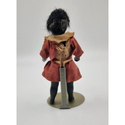 Mrk dukke barn inkl stativ (muligvis Bisque doll) (antik) 10 cm