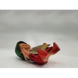 Antik tysk tyroler dukke i porceln fra ca 1930'erne. (Vintage) 7 cm