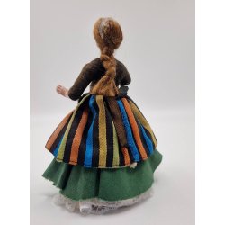 Dukke dame i hrd plastik (vintage) Hjde 12,5 cm 