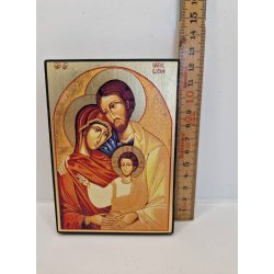 Hndlavet Ikon med den hellige familie (brugt/MEGET fin stand)