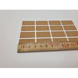 Ark med 16 stk selv klbende kork (nyt) 3 x 1,5 cm pr stk