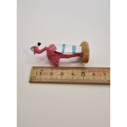 Flamingo med surfbrt i resin (ny)