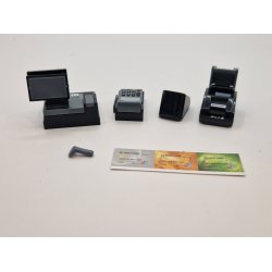 Moderne kasseapparat med, dankort terminal, hnd scannet og printer. I plastik (nyt)