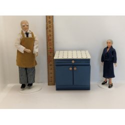 Kkken skab i tr (hnd dekoreret)