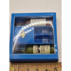 Vin gaveske med 1 rd og 1 hvidvins flaske, samt 2 glas (ny)