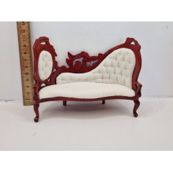 Sofa i tr med velour stof (brugt/som ny)