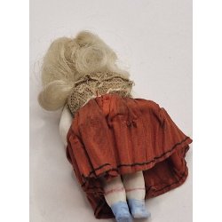 Dukke i porceln. Bisque miniature dukke (antik fra r 1900)