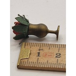 Messing glas med blomst (vintage)