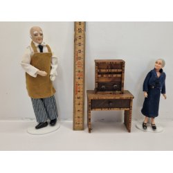 Kommode med overskab i tr (vintage)