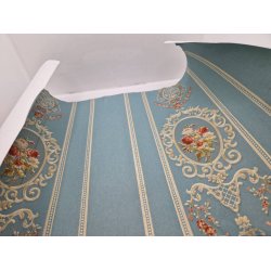 Grnt selvklbende tapet med blomster 52  29 cm (nyt)