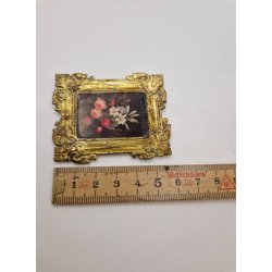 Billede af blomster i Erhard &amp; Shne metal ramme (antik)