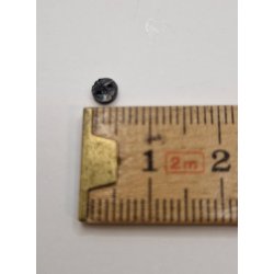 6 stk meget sm sorte knapper i plastik (nye)  0,4 cm