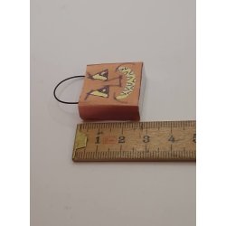 Pose med halloween grskar hoved i papir (hndlavet)