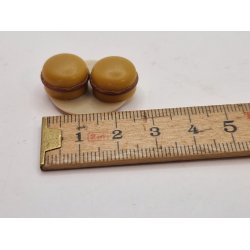 Tallerken med 2 burgere i plastik (vintage)