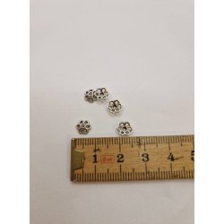 5 stk perleskle i metal (nye)