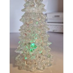 "Is" juletr med lys, der skifter farve (brugt/lidt defekt)