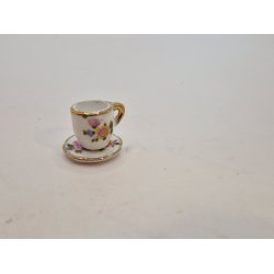 Kop/krus og tallerken i porceln (brugt)