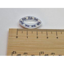 Lille fad i porceln med bl/lilla orkideer (ny)