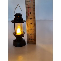 LED lanterne sort i plastik (ny)