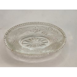 Stort fad i glas (1:1 saltkar) (vintage)