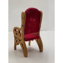 Stol i tr med velour sde (vintage)