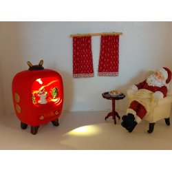 Jule tv i resin med led lys (nyt)