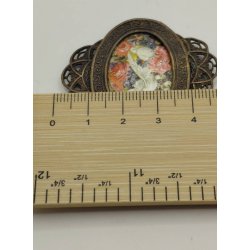 Billede med fugle i metal ramme (vintage)