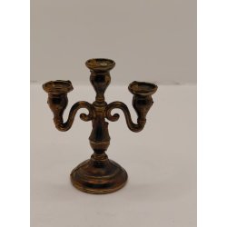 Stor 3 armet lysestage i kobber. OTW handmade in England inkl lys (vintage) H 6,3 cm