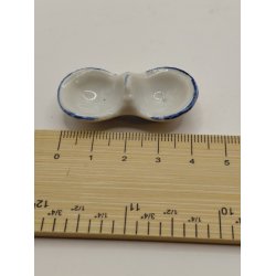 Dobbelt sk�l/fad i porcel�n (antik)