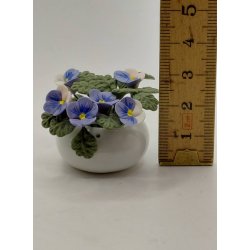 Urtepotte med stedmoderblomster (brugt)