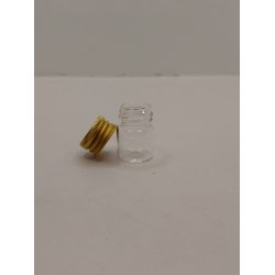 1 stk Stor krukke i glas med metal l�g (ny)