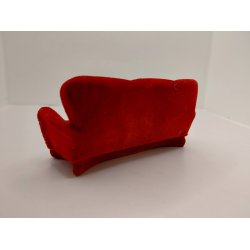 Sofa. Formst�bt plastik med r�d velour. Tysk fra ca 1950/60'erne. (Vintage)