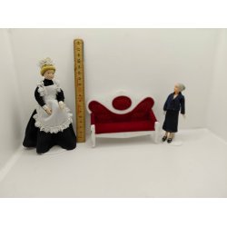 Sofa i tr� med velour (brugt)