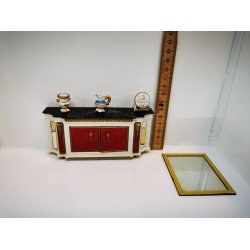 Petite princess kommode med spejl og tilbehr fra 1960'erne i original emballage (antik)