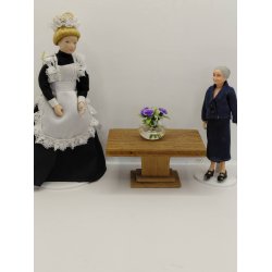 Akvarie i glas, med lilla blomster (brugt/som nyt) 1:12/1:16