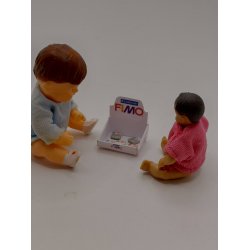 Fimo display �ske med 5 pakker Fimo uden indhold (h�ndlavet) 1:12/1:16