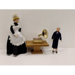 Grammofon i metal (vintage) 1:12