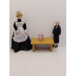 Fuglebur med fugle i metal (brugt) 1:16/1:12