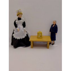 Fuglebur med fugle i metal (brugt) 1:16/1:12