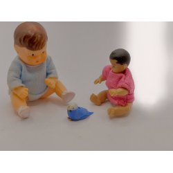 Bl� undulat med hvidt hoved  (h�ndlavet) 1:12/1:16