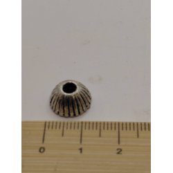 Perlesk�l/lysestage i metal (brugt)