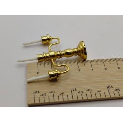 3 armet lysestage inkl lys. I metal (ny) 1:12