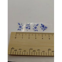 1 ark med 4 dekorations bl� blomster. Selvkl�bende (nye)