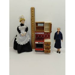 K�kken modul med komfur. Lundby (brugt/lidt defekt)