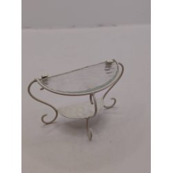 Halv rundt bord/konsul bord i metal (antik/meget fin stand)
