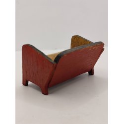 Sofa i tr� med papir betr�k fra 1940'er (vintage med patina) 1:16/1:18