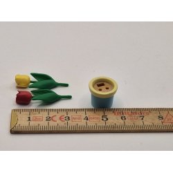 Potte med tulipaner i plastik (brugt)