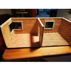 Nisse eller Dukkehus scala 1:12 med 2 rum (antik)