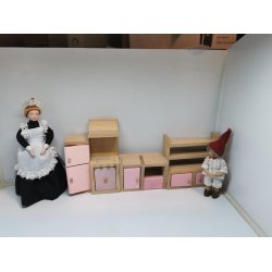 Komfur i tr til dukkehus scala 1:16 (brugt)