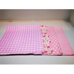 Patchwork stof lyserdt med prikker (nyt)